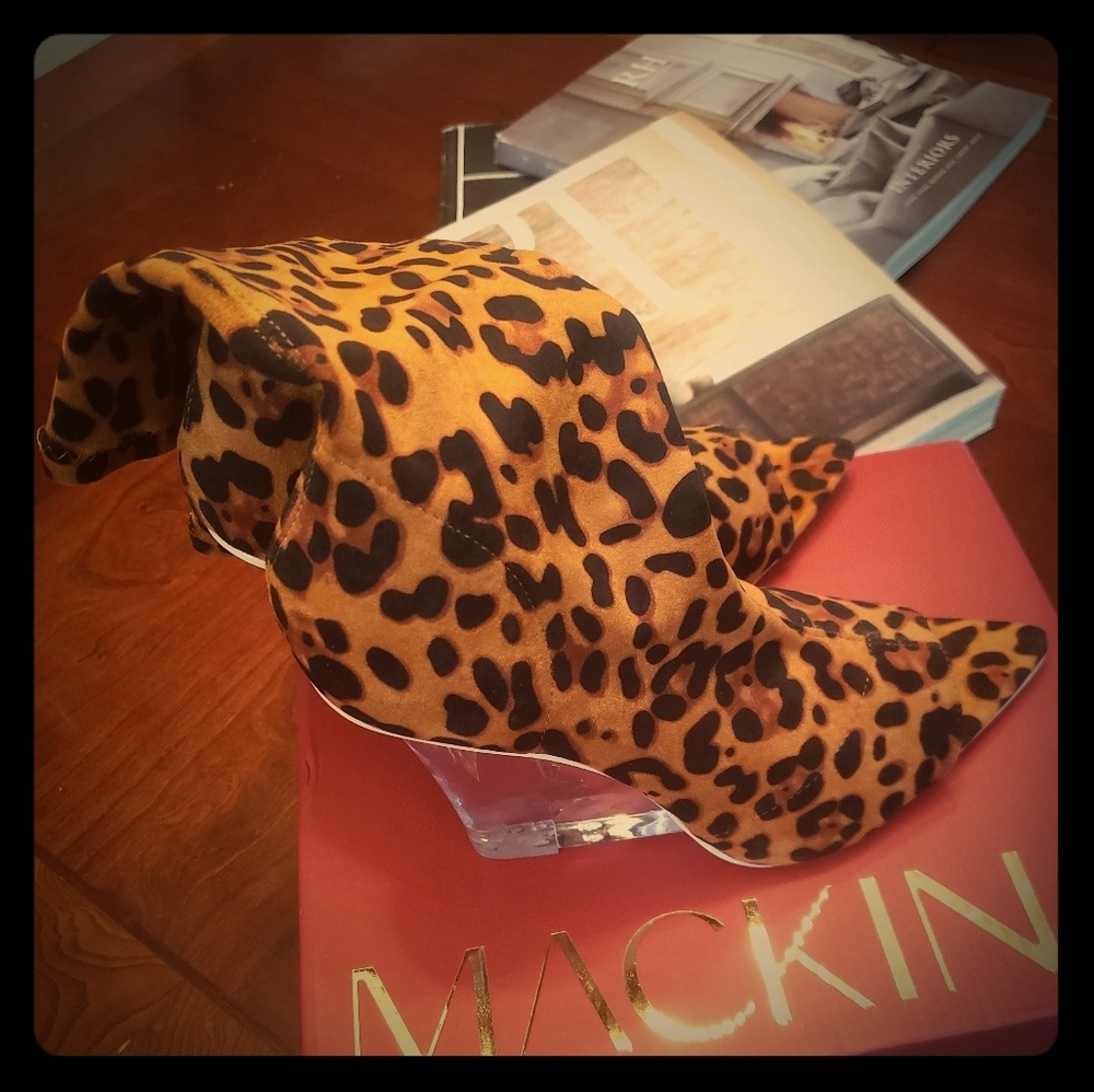 Animal print Peep Toe Bootie